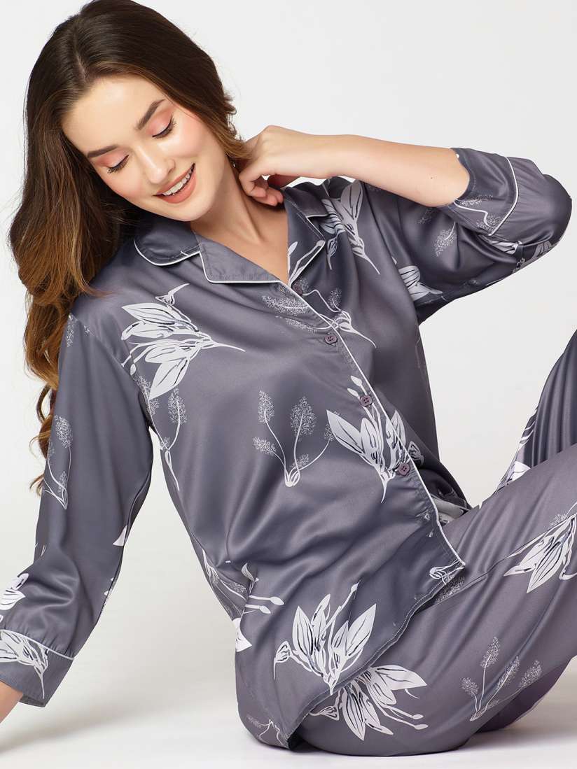 Buy I like me Women Printed Satin Night suit Night suits for Women 21102338 Myntra