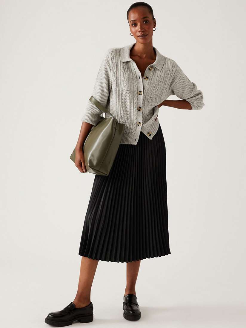 Womens pleated skirt marks and spencer sale