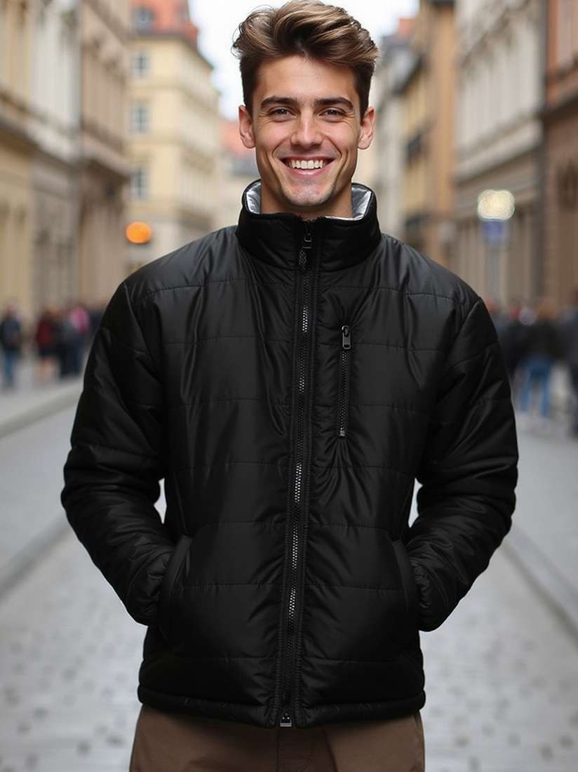 Black Coat Ax Paris Padded Coat Black Puffer Jacket Winter AX