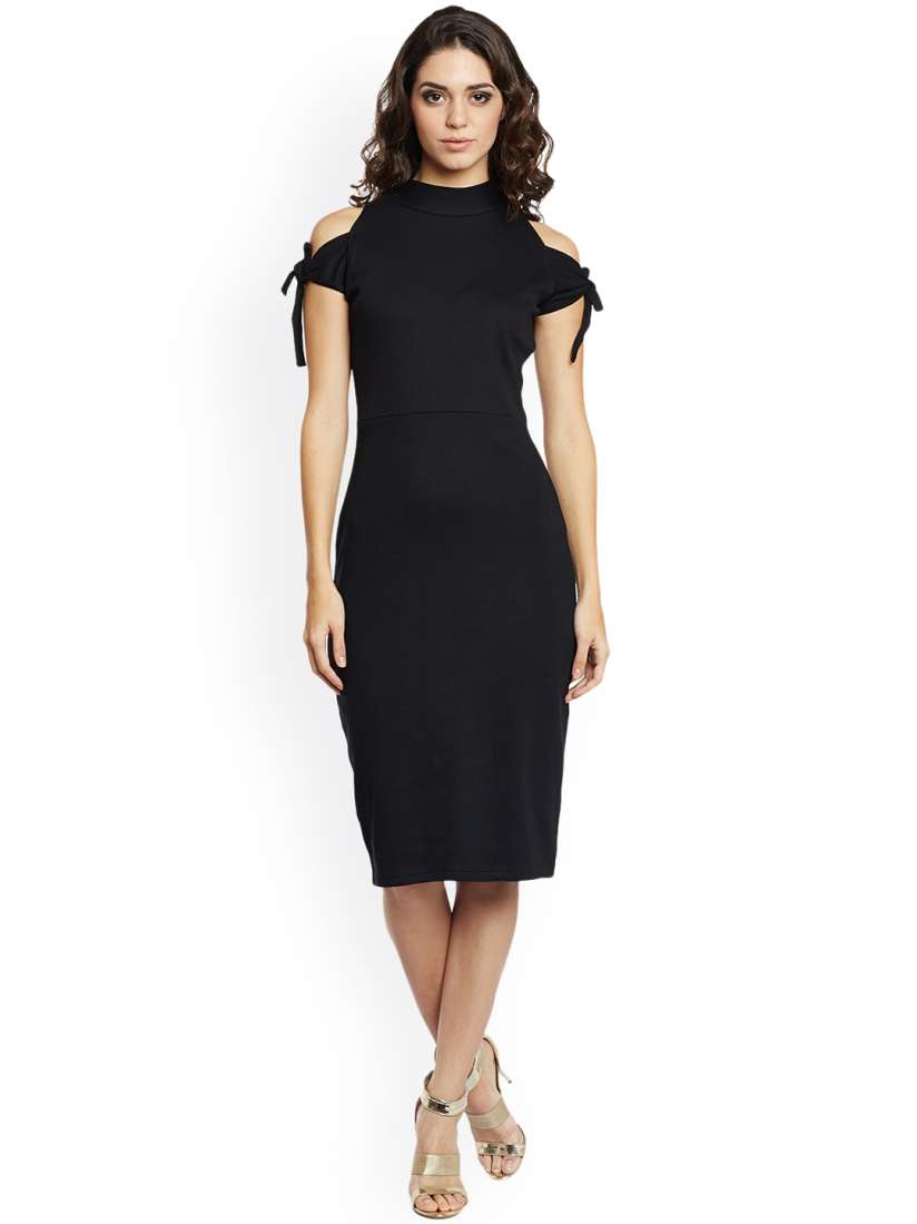 Buy THE SILHOUETTE STORE Women Black Solid Sheath Dress Dresses for Women 2111809 Myntra