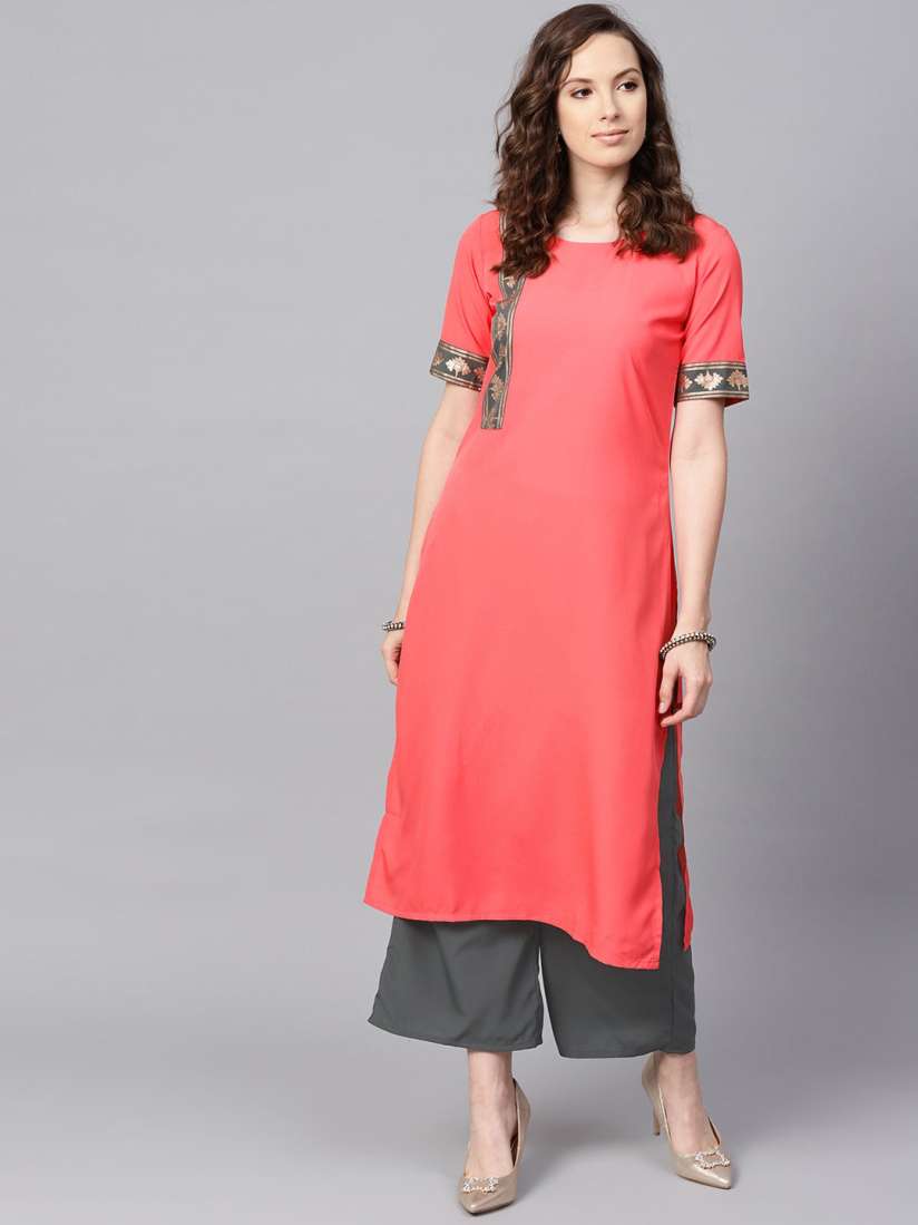 Ziyaa women's straight crepe kurta outlet