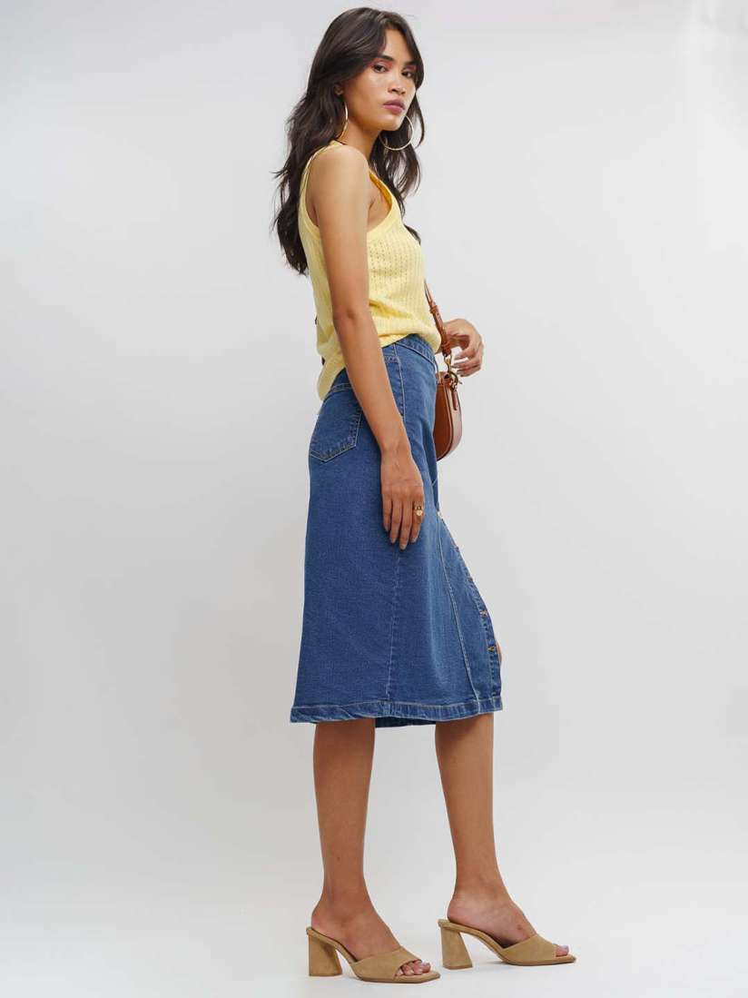 Buy FREAKINS Bodycon Midi Denim Skirts Skirts for Women 21136220 Myntra