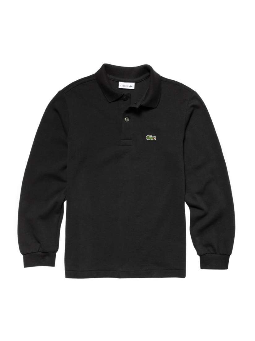 Lacoste Boys Black Long Sleeve Petit Pique Polo