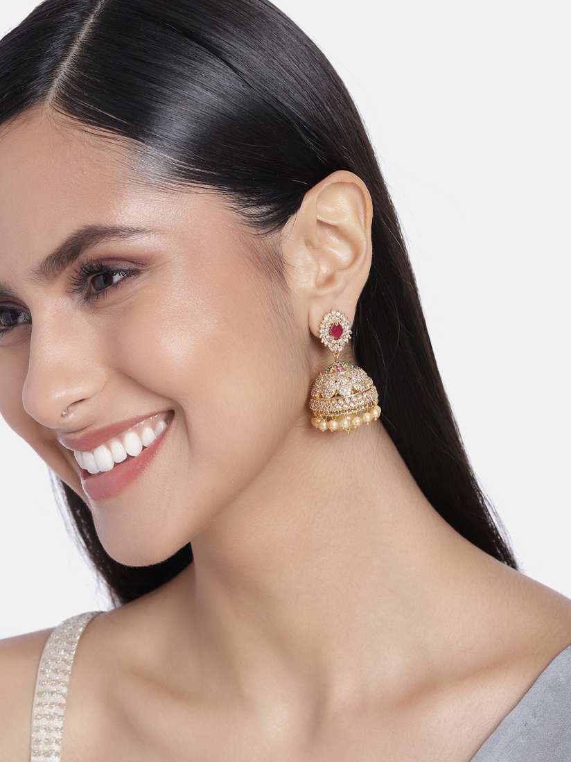 Buy Estele Gold Plated Classic Jhumkas Earrings Earrings for Women 21147706 Myntra