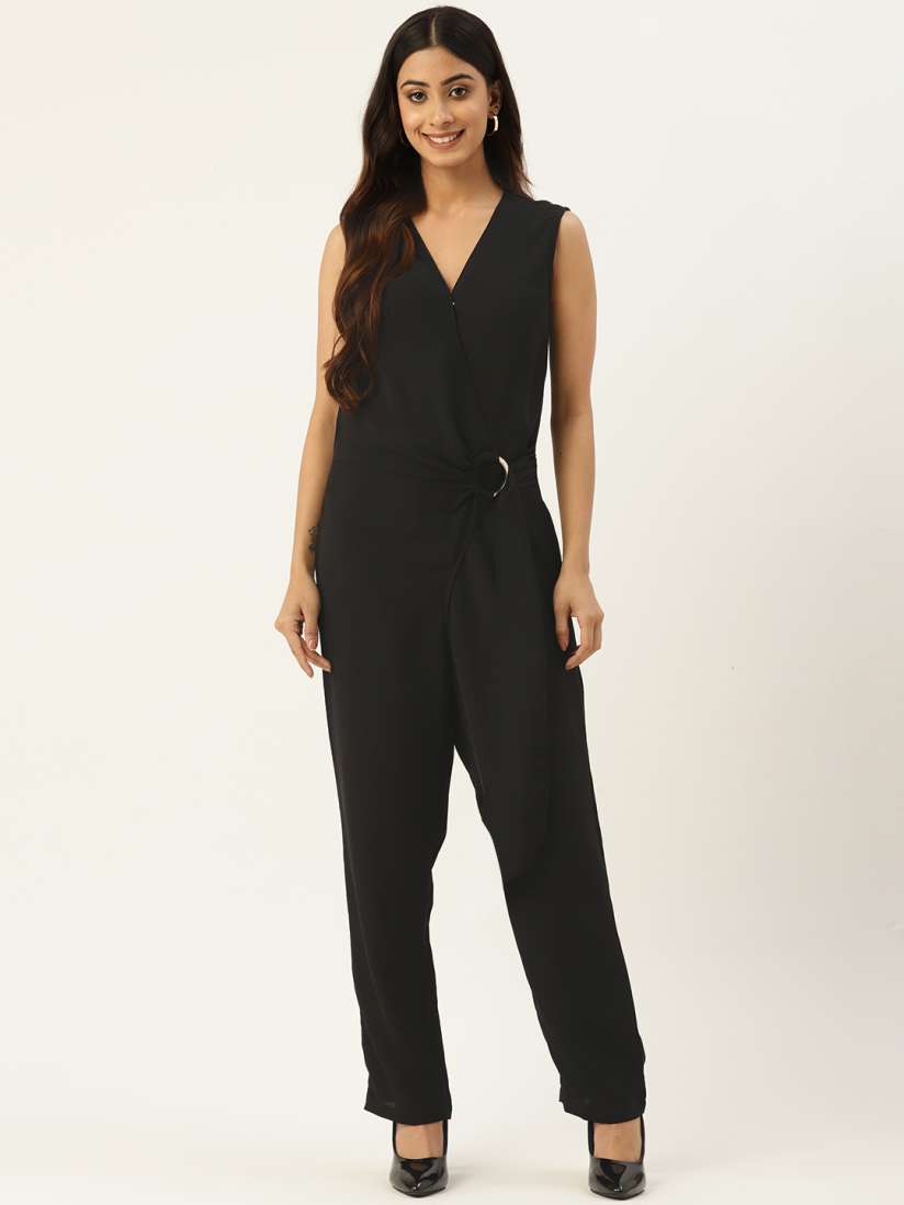 Buy LABEL REGALIA Black Basic Jumpsuit Jumpsuit for Women 21149514 Myntra