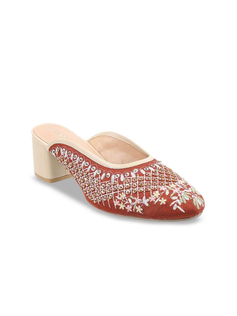 Buy Metro Embellished Block Mules Heels for Women 21157046 Myntra