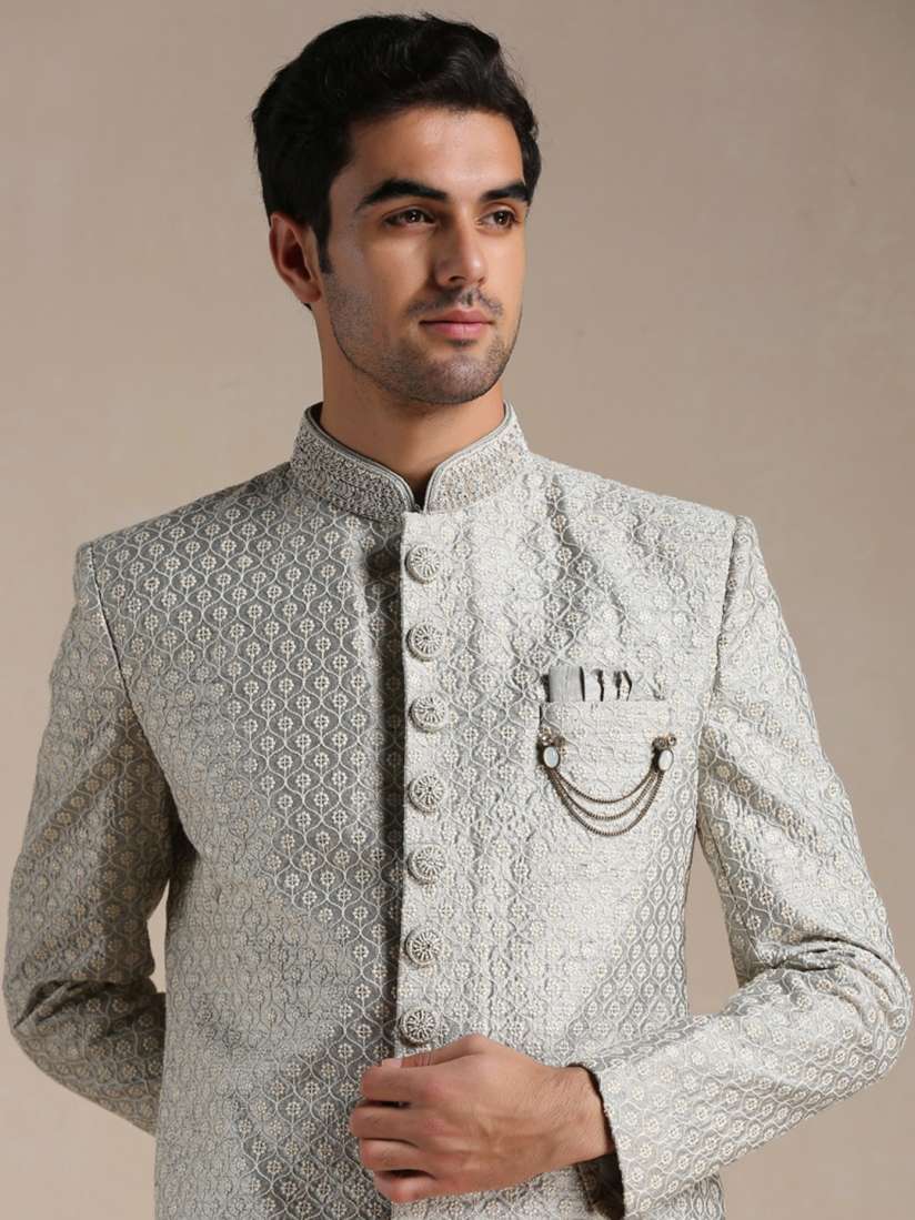 Buy Manyavar Men Woven Design Sherwani Set Sherwani for Men 21165410 Myntra
