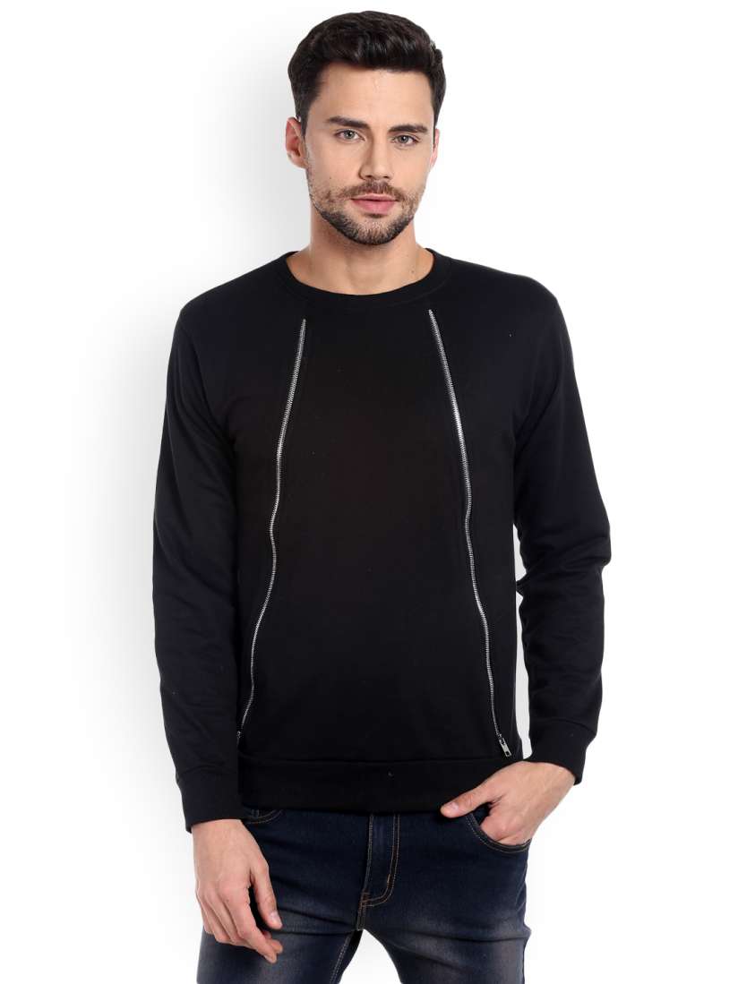 Buy Campus Sutra Men Black Solid Sweatshirt Sweatshirts for Men 2117195 Myntra