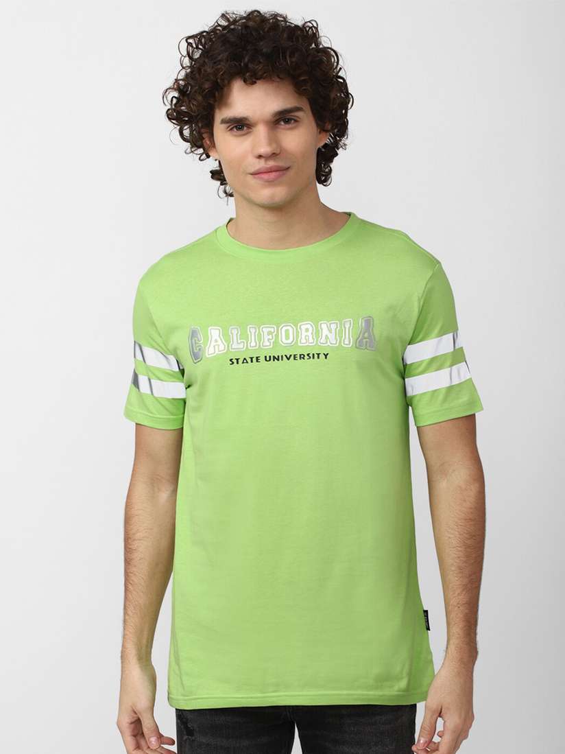 Myntra Forever 21 Mens T Shirts FOREVER 21 Men White Green Striped