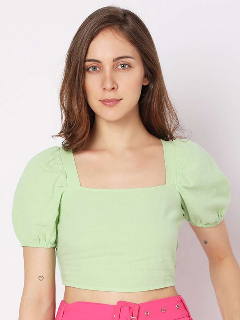 Buy Vero Moda Styled Back Crop Top Tops for Women 21181192 Myntra