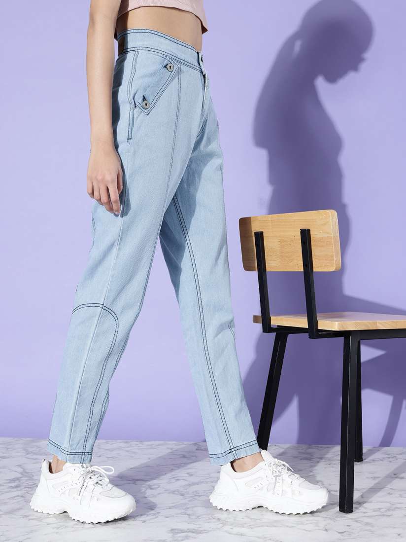 Buy The Roadster Life Co. Women Blue Upgraded Denim Relaxed Boyfriend Fit High Rise Jeans Jeans for Women 21186430 Myntra