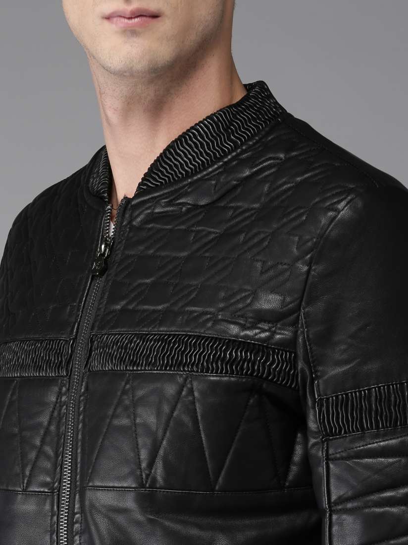 Buy Moda Rapido Men Black Solid Biker Jacket Jackets for Men 2118823 Myntra