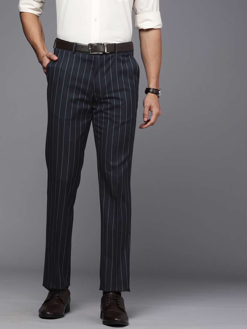 Buy Louis Philippe Men Striped Slim Fit Formal Trousers Trousers for Men 21191942 Myntra