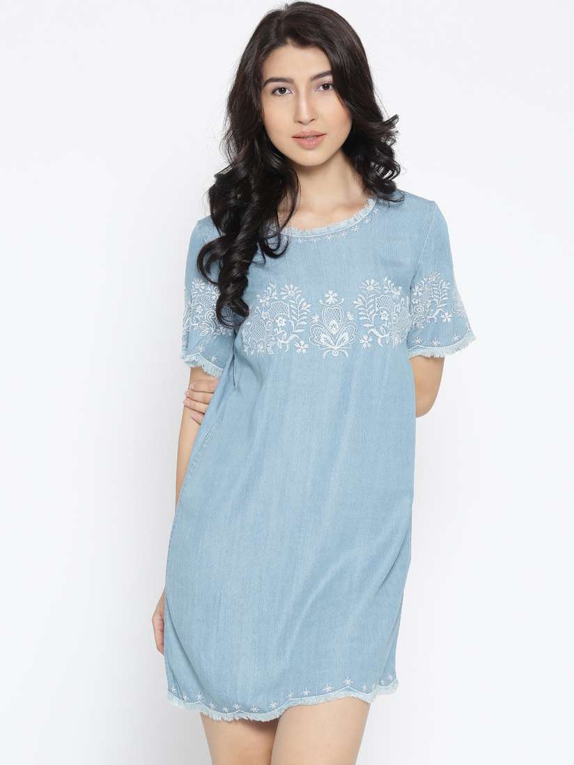 White Embroidered Shift Dress Forever 21 Forever 21 Cream Mustard