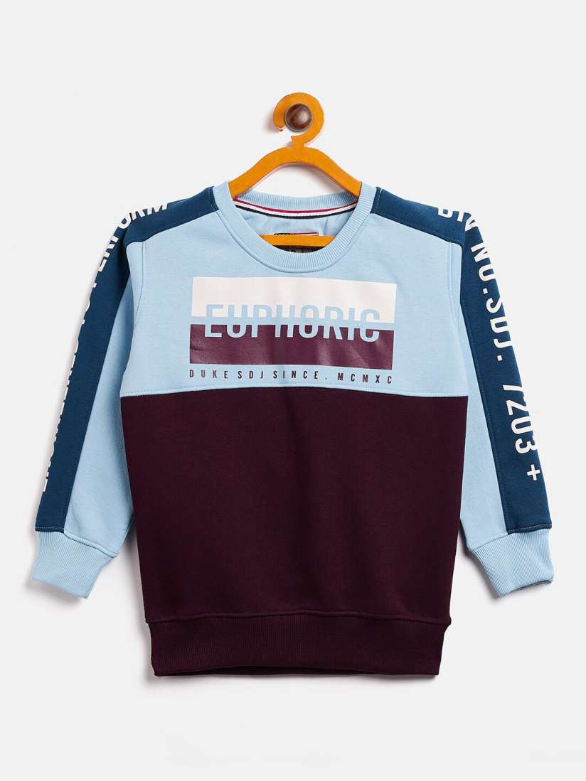 Buy Duke Boys Fleece Colourblocked Sweatshirt Sweatshirts for Boys 21195842 Myntra