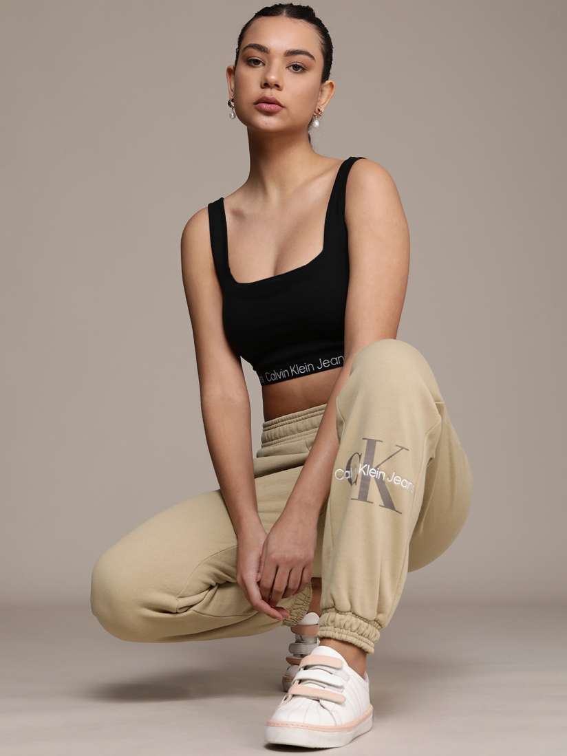 Buy Calvin Klein Jeans Women Mid Rise Regular Joggers Track Pants for Women 21199456 Myntra