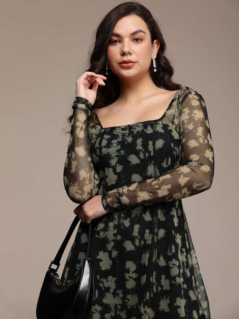 Calvin klein floral a line dress online