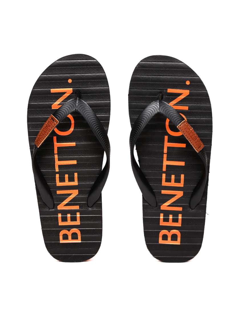 Buy United Colors of Benetton Men Black Printed Flip Flops Flip Flops for Men 2120498 Myntra