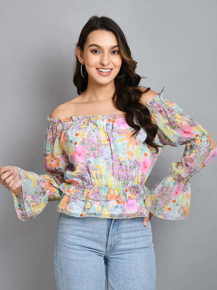 chiffon bardot top