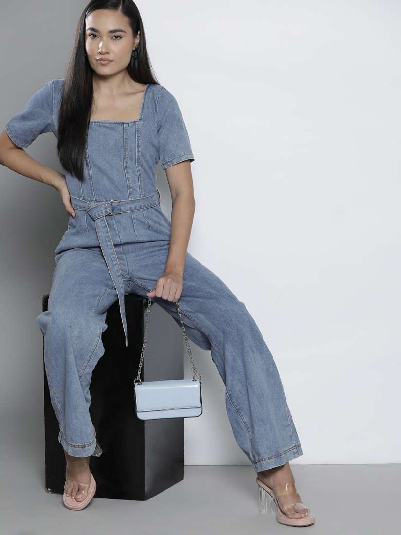 Buy DOROTHY PERKINS Denim Basic Jumpsuit Jumpsuit for Women 21210340 Myntra