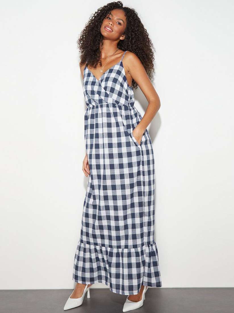 Buy DOROTHY PERKINS Checked Wrap Maxi Dress Dresses for Women 21210444 Myntra