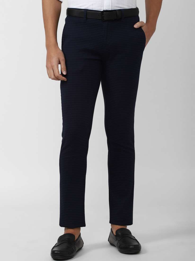 Men's striped slim fit trousers hotsell