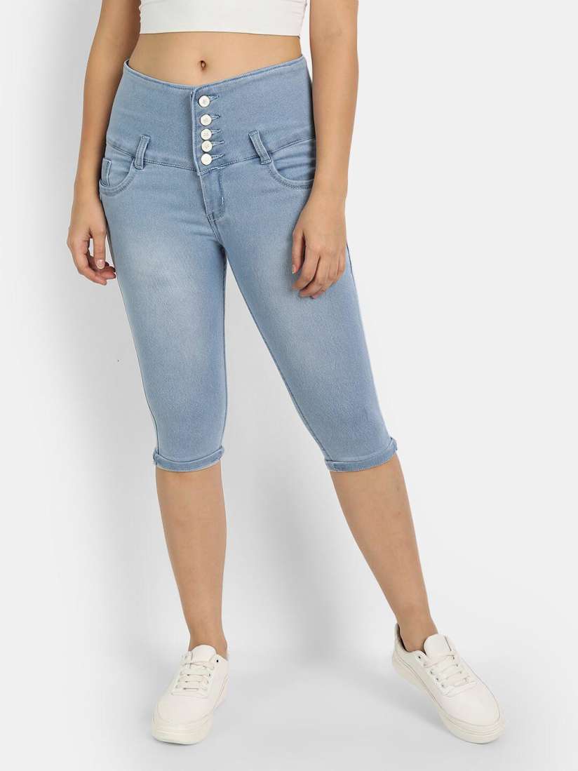 Buy Next One Women Skinny Fit Denim Capris Capris for Women 21220178 Myntra