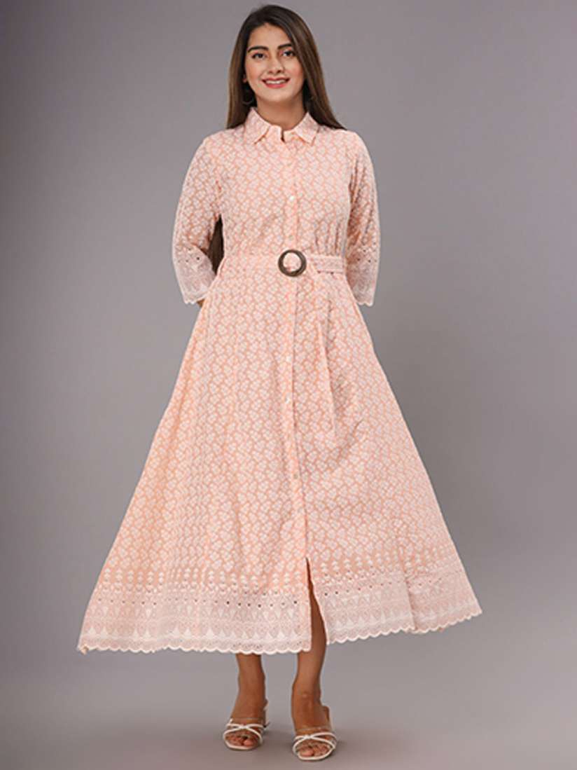 Buy FASHION DWAR Ethnic Motifs Embroidered Midi Cotton Dress Dresses for Women 21220530 Myntra