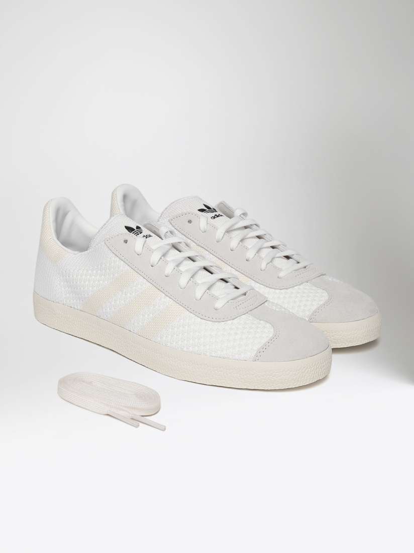 Adidas gazelle primeknit white sales