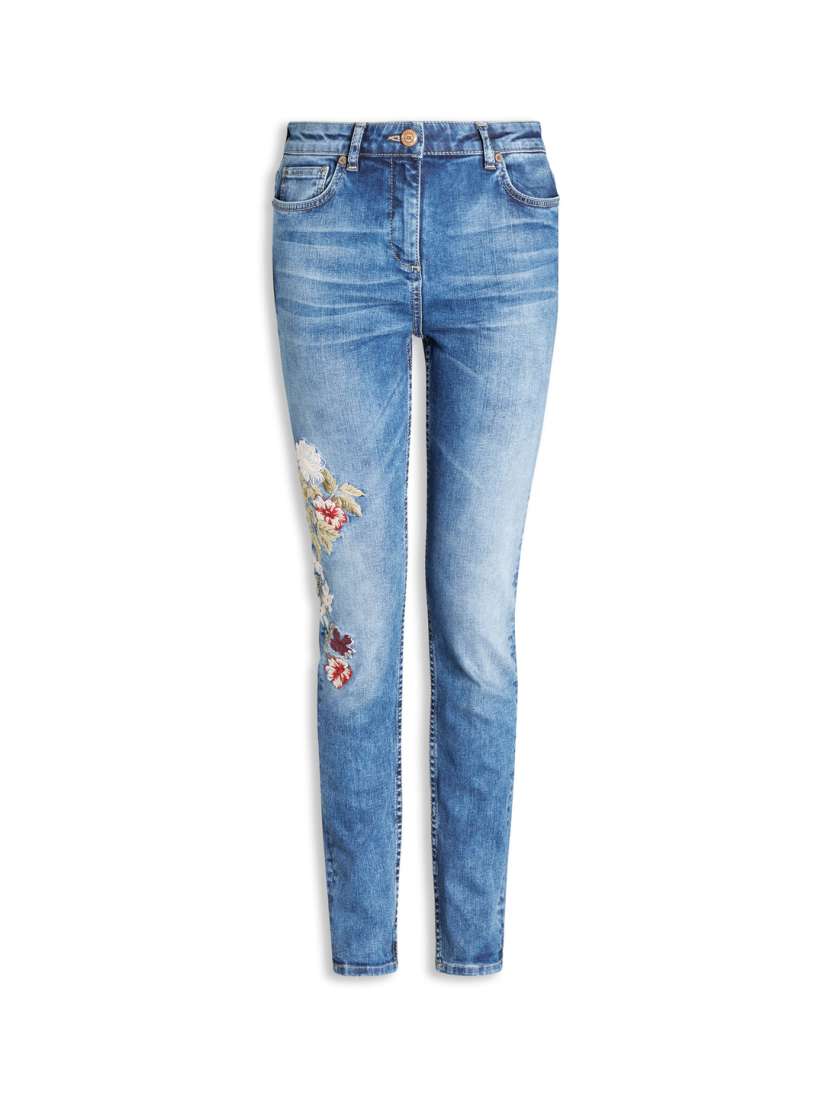 Buy next Women Blue Skinny Fit Mid Rise Clean Look Embroidered Jeans Jeans for Women 2122308 Myntra