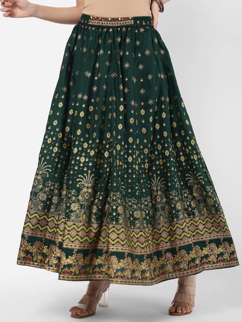 Flared ethnic skirt clearance