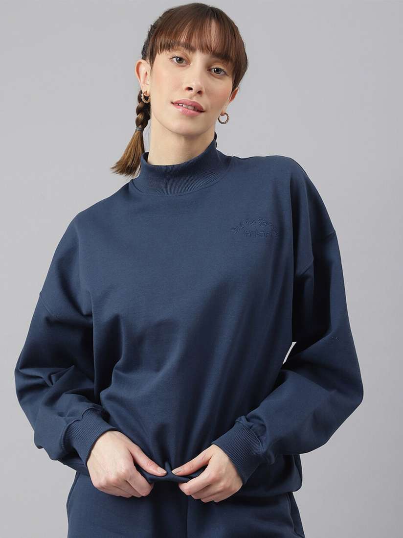 High neck oversized sweatshirt on sale