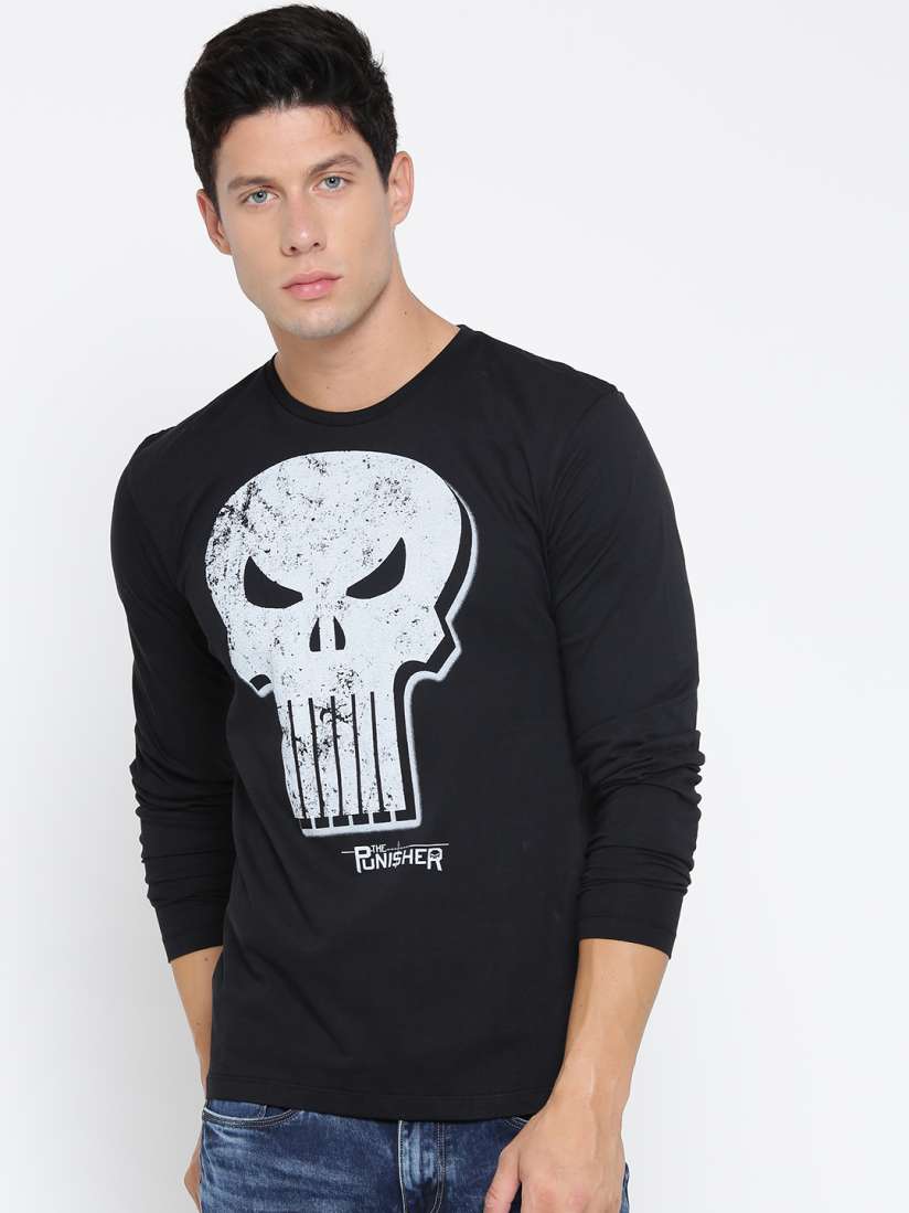 Buy Marvel Comics Punisher featured Black Tshirt for Men Tshirts for Men 2122597 Myntra