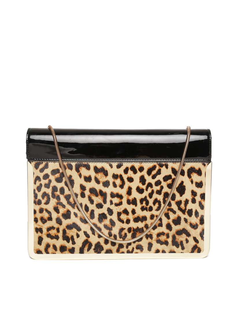 Buy ALDO Brown Black Animal Print Oversized Clutch with Sling Strap Clutches for Women 2122625 Myntra