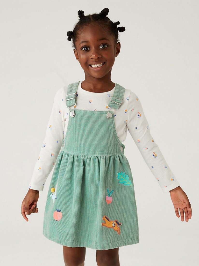 Buy Marks Spencer Girls Floral Printed Pure Cotton Pinafore Dress Dresses for Girls 21235816 Myntra
