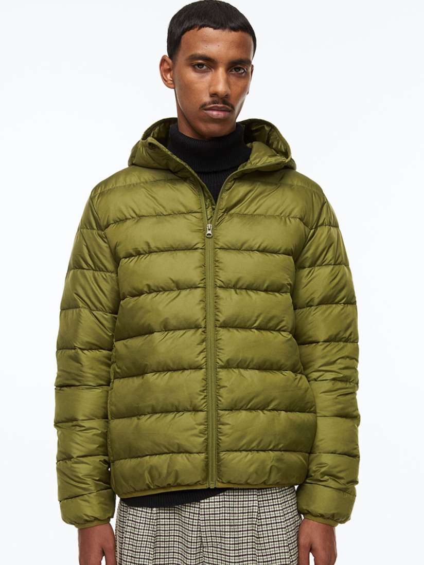 Mens lightweight padded jacket with hood best sale