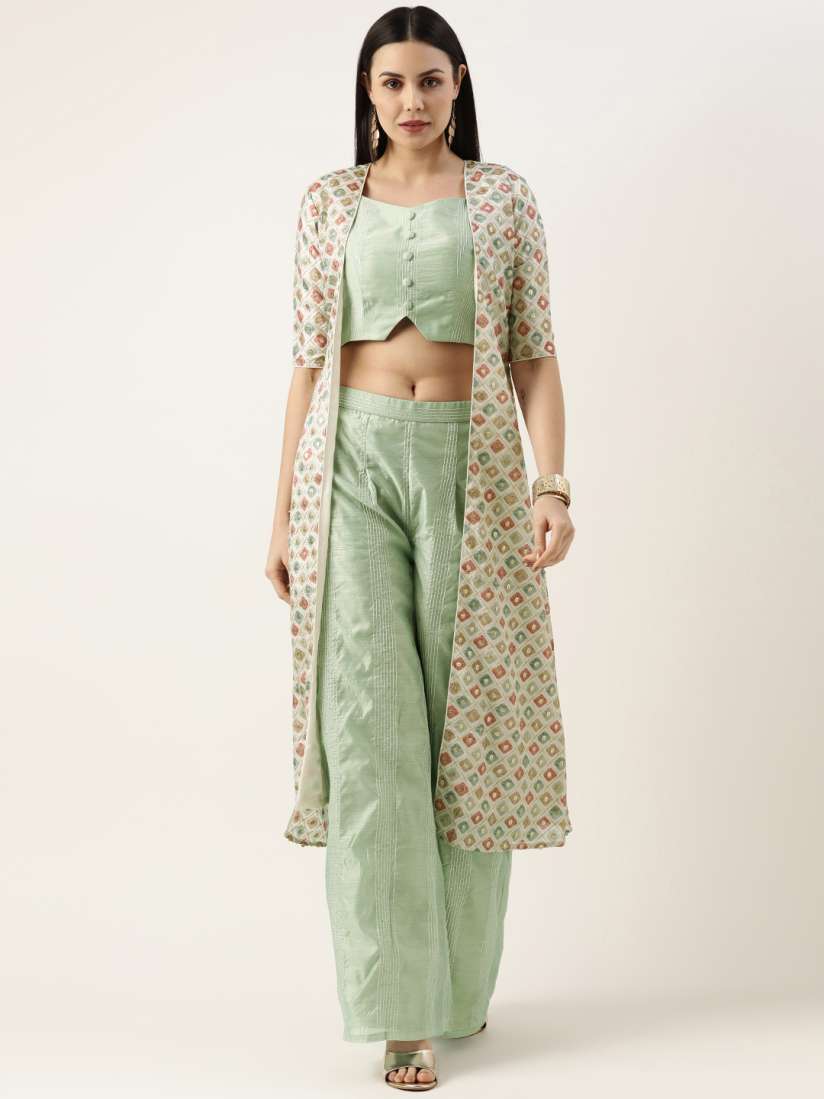 Buy Ethnovog Embellished Top With Palazzos Jacket Co Ords for Women 21248524 Myntra