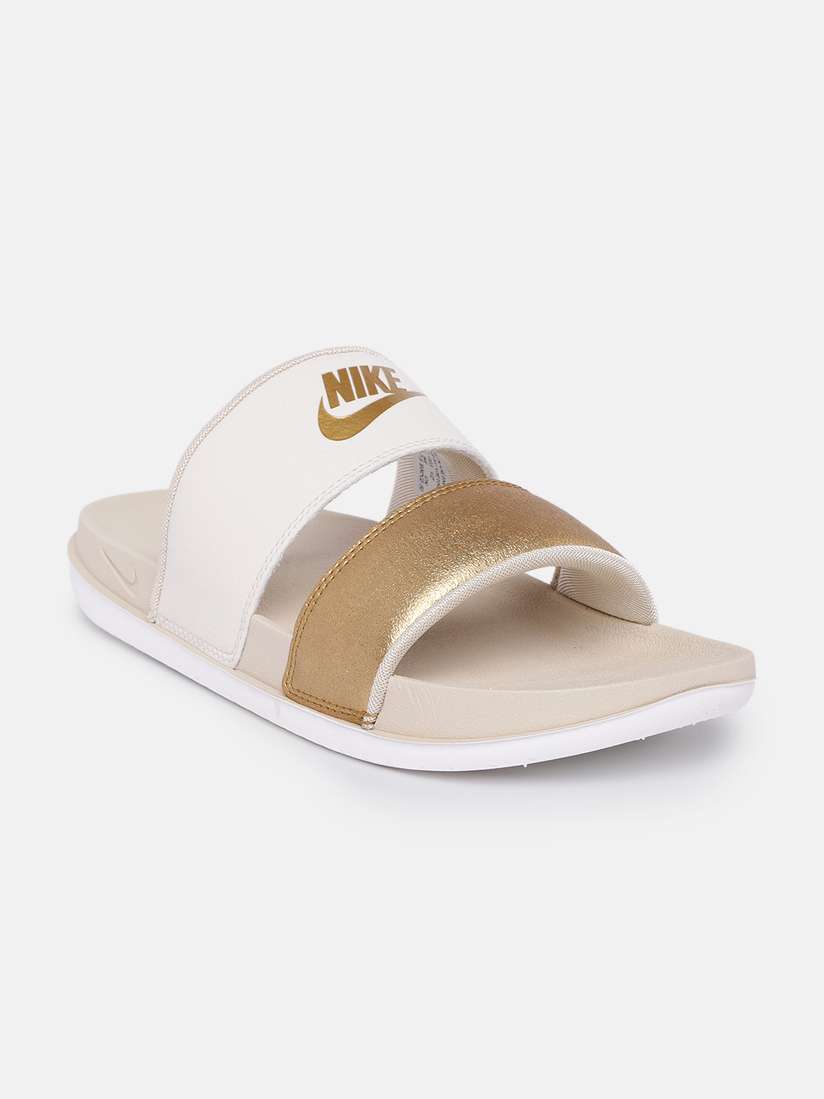 Flip Flops Nike Benassi Gold Slides Nike Benassi JDI Slide 'White