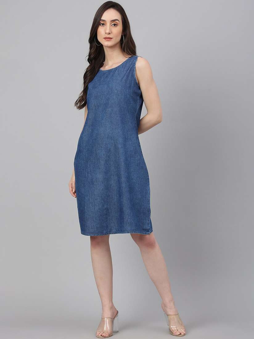 Denim dress myntra outlet
