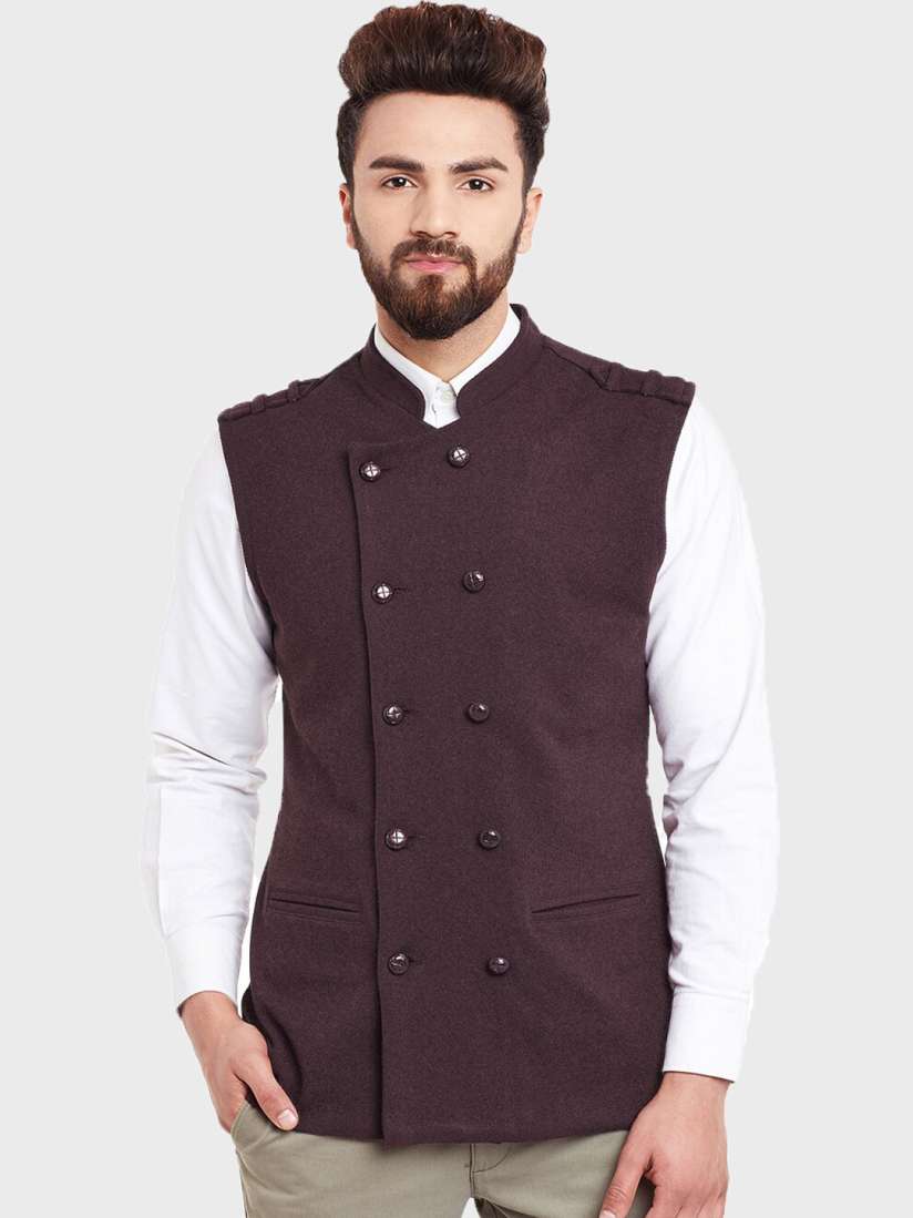 Double breasted nehru jacket discount