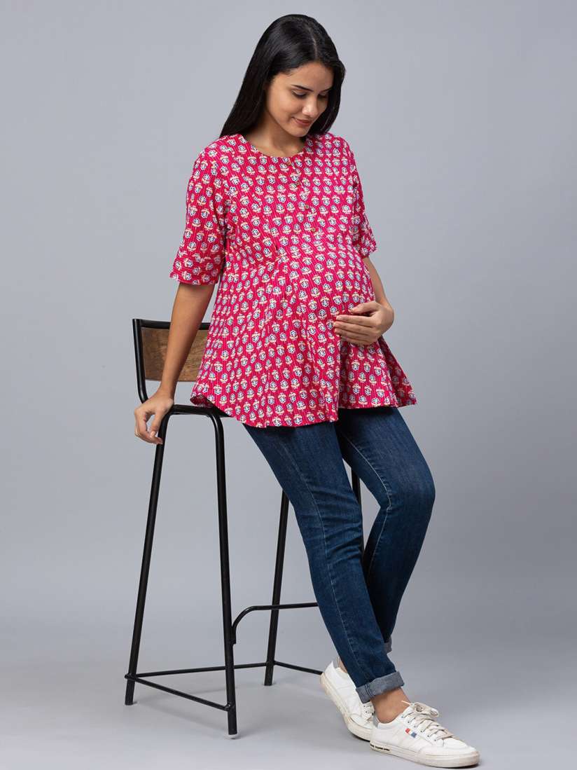 Buy AV2 Floral Printed Pure Cotton Maternity Top Tops for Women 21260082 Myntra