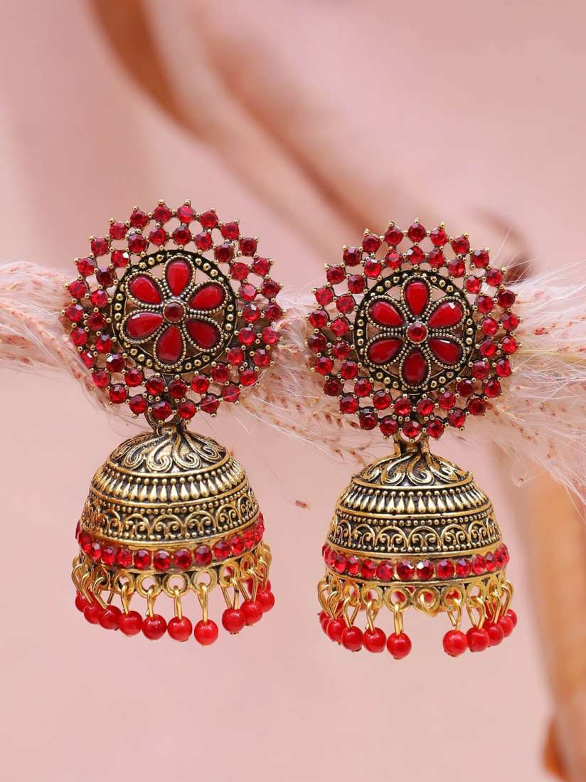 Buy Crunchy Fashion Gold Plated Classic Jhumkas Earrings Earrings for Women 21261138 Myntra