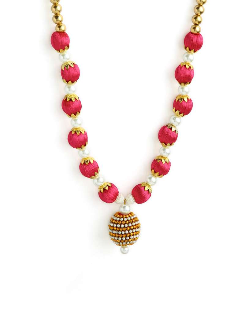 Buy AKSHARA Girls Gold Plated Silk Thread Necklace Necklace and Chains for Girls 21261660 Myntra