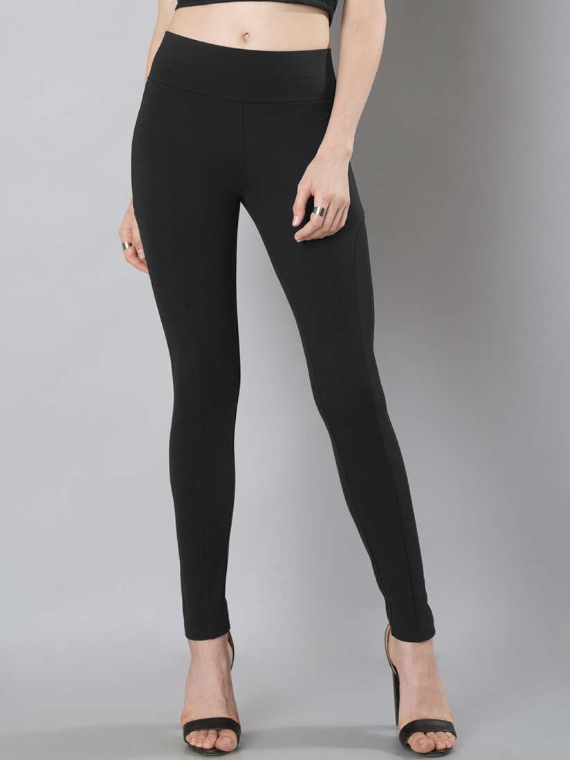 Black jeggings myntra online