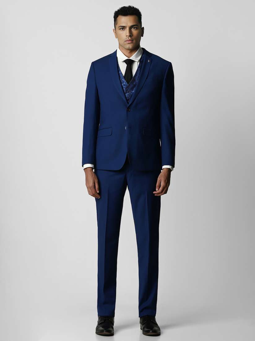 Buy Van Heusen Men Single Breasted Slim Fit 3 Piece Formal Suit Suits for Men 21269700 Myntra