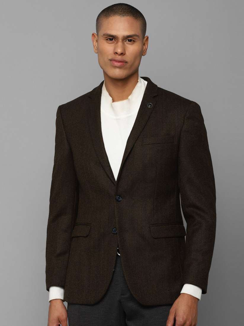 Buy Allen Solly Men Self Design Single Breasted Woolen Formal Blazer Blazers for Men 21270030 Myntra