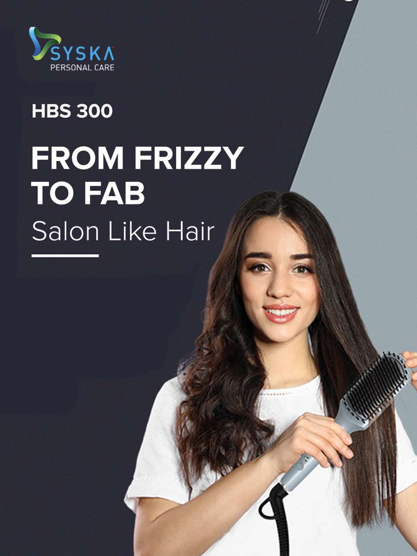 Syska hair straightener brush cheap