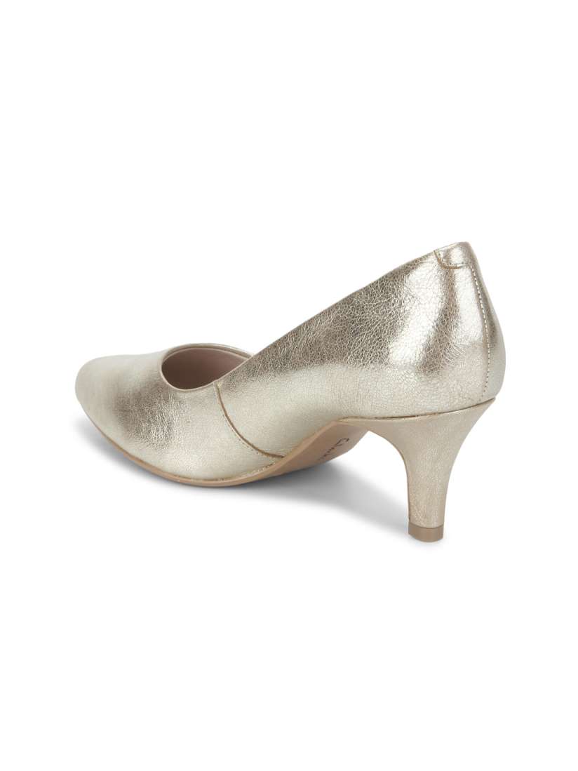 Buy Clarks Women Gold Toned Solid Pumps Heels for Women 2127494 Myntra