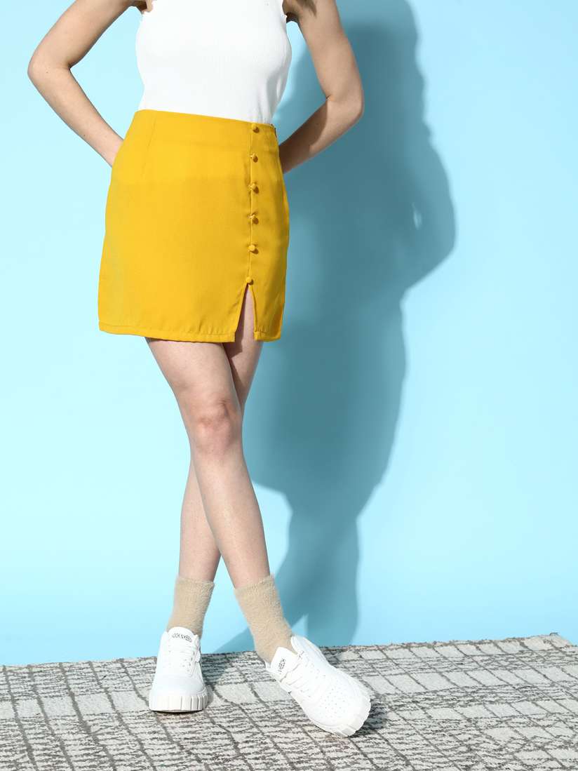 Yellow bodycon skirt outlet