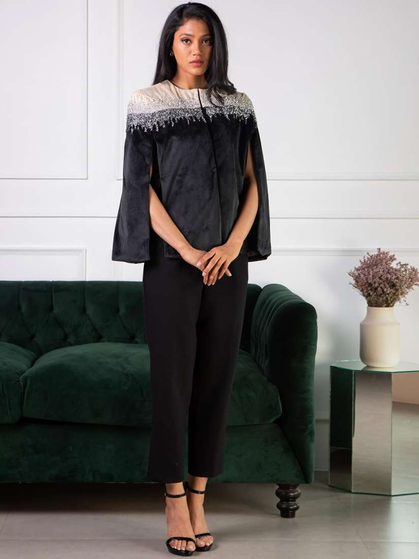Buy Rhe Ana Women Embellished Cape Jacket Jackets for Women 21288528 Myntra